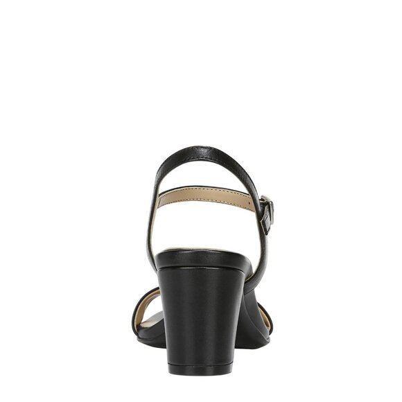 NWT Naturalizer Bristol Ankle Strap Chunky Block Heel Sandal Black Smooth 7M - Picture 3 of 16